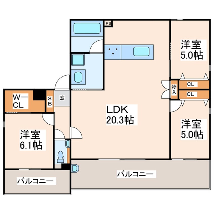 間取図 セリシエール熊本駅南