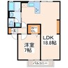 セジュールコート 1LDKの間取り