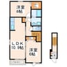 シェール 2LDKの間取り