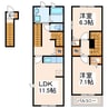 アルバ・ガーデン 2LDKの間取り