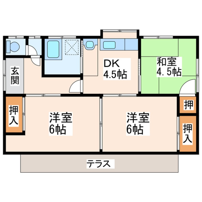 間取図 出水5丁目貸家