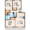 シオンＫＹ　Ⅰ号館 3LDKの間取り