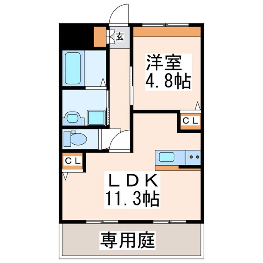 間取図 鹿児島本線/川尻駅 徒歩15分 1階 築7年