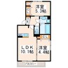 メゾンけやき通り 2LDKの間取り