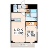 ロザリアン田迎 1LDKの間取り