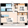 サンヒルズ近見 2LDKの間取り