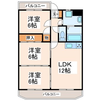 間取図 熊本市営バス/長溝団地入口 徒歩4分 2階 築27年