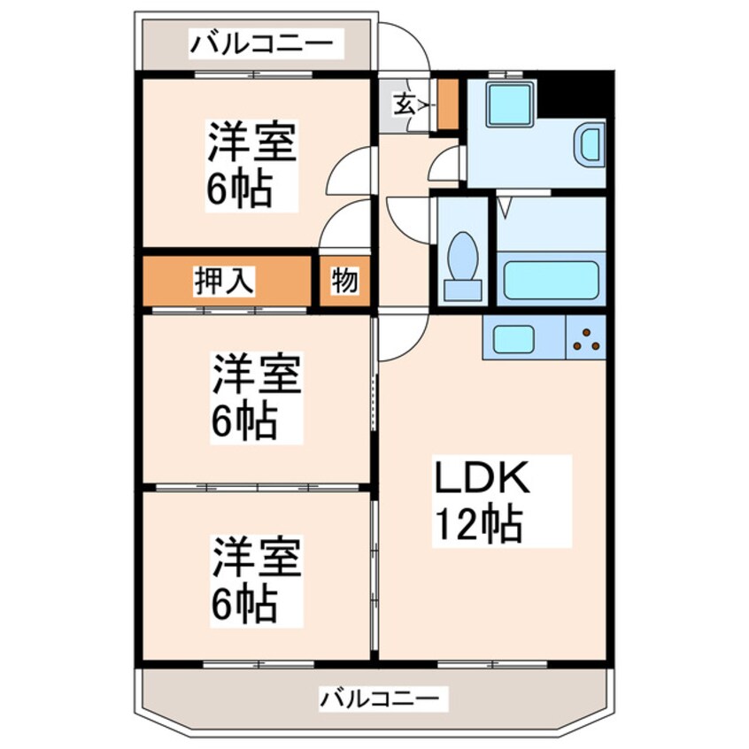 間取図 熊本市営バス/長溝団地入口 徒歩4分 2階 築27年