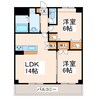 パディーフィールド21 2LDKの間取り