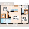 珠鈴 2LDKの間取り