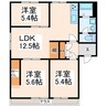 ヴィラウィステリア南高江　B棟 3LDKの間取り