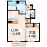 D-ROOM南高江 1LDKの間取り