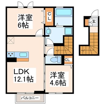 間取図 D-ROOM南高江