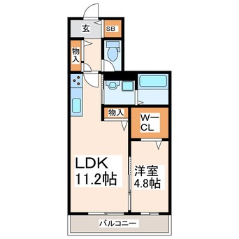 間取図 熊本バス/ガス会社前 徒歩4分 1階 1年未満