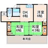 馬場貸家2 3DKの間取り