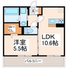 （仮）D-room平成Sta.PJ 1LDKの間取り