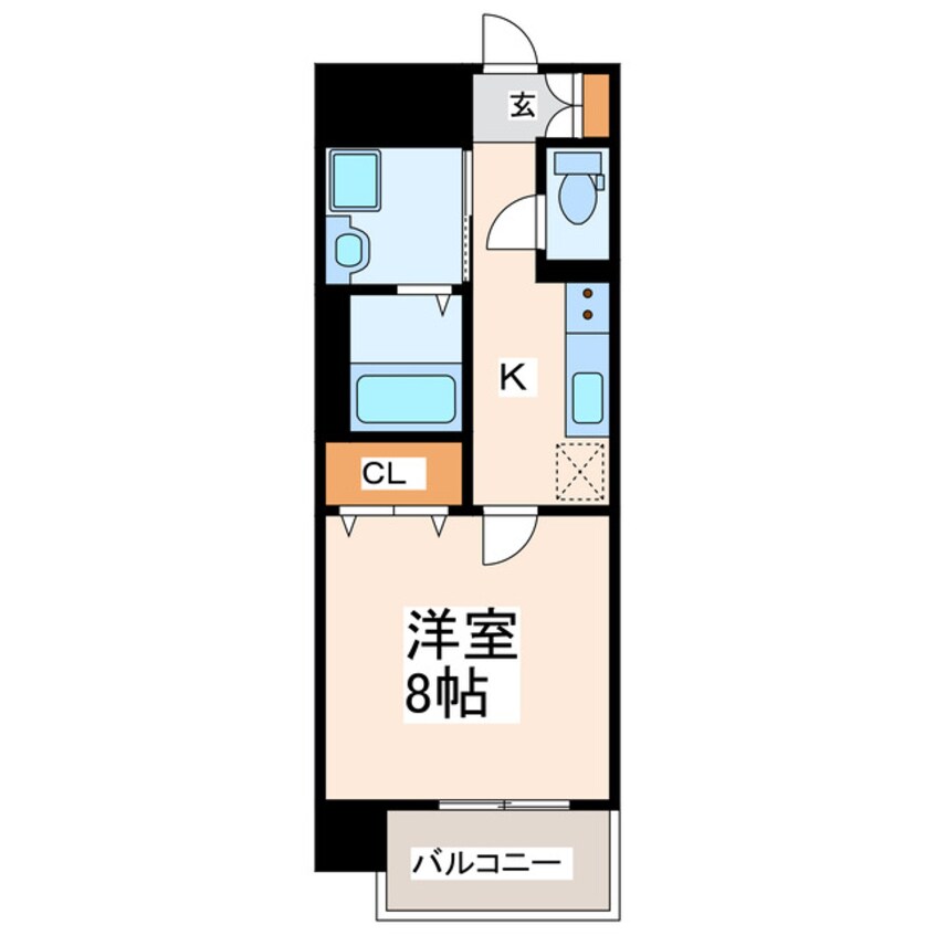 間取図 鹿児島本線/西熊本駅 徒歩19分 8階 築2年