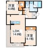グランドパレス田迎小前 2LDKの間取り