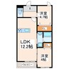 メゾンクレール野口 2LDKの間取り