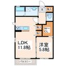 フォルティア平成 1LDKの間取り