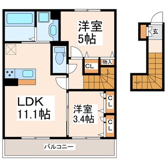 間取図 D-room monica
