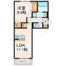ハイムセラ出水 1LDKの間取り