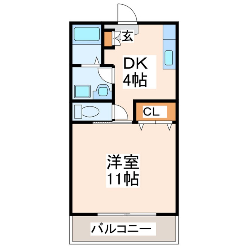 間取図 熊本市営バス/東京塚 徒歩2分 4階 築27年