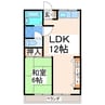 サンライフ高野 1LDKの間取り