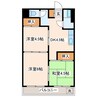 鹿児島本線/西熊本駅 徒歩6分 6階 築50年 3DKの間取り