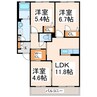 ウエストヒルズ　Ａ 3LDKの間取り