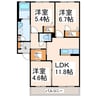 ウエストヒルズ　Ａ 3LDKの間取り