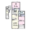 鹿児島本線/西熊本駅 徒歩27分 2階 1年未満 2LDKの間取り