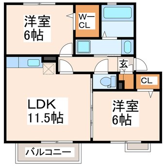 間取図 熊本都市バス（熊本市）/セイラタウン南 徒歩3分 2階 築15年