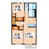 豊肥本線<阿蘇高原線>/東海学園前駅 徒歩19分 1-2階 1年未満 2LDKの間取り
