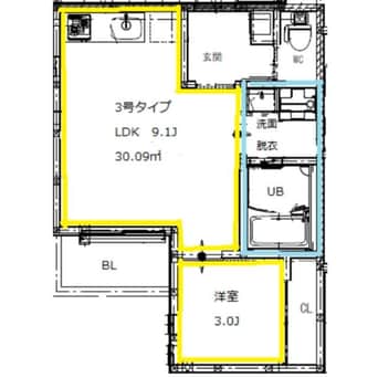 間取図 豊肥本線<阿蘇高原線>/新水前寺駅 徒歩6分 2階 築5年