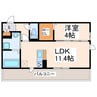 (仮称)D-ROOM島町 1LDKの間取り