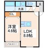 グレイスコート熊本学園大学東 1LDKの間取り