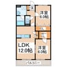 熊本バス/自動車学校入口 徒歩10分 2階 築14年 2LDKの間取り