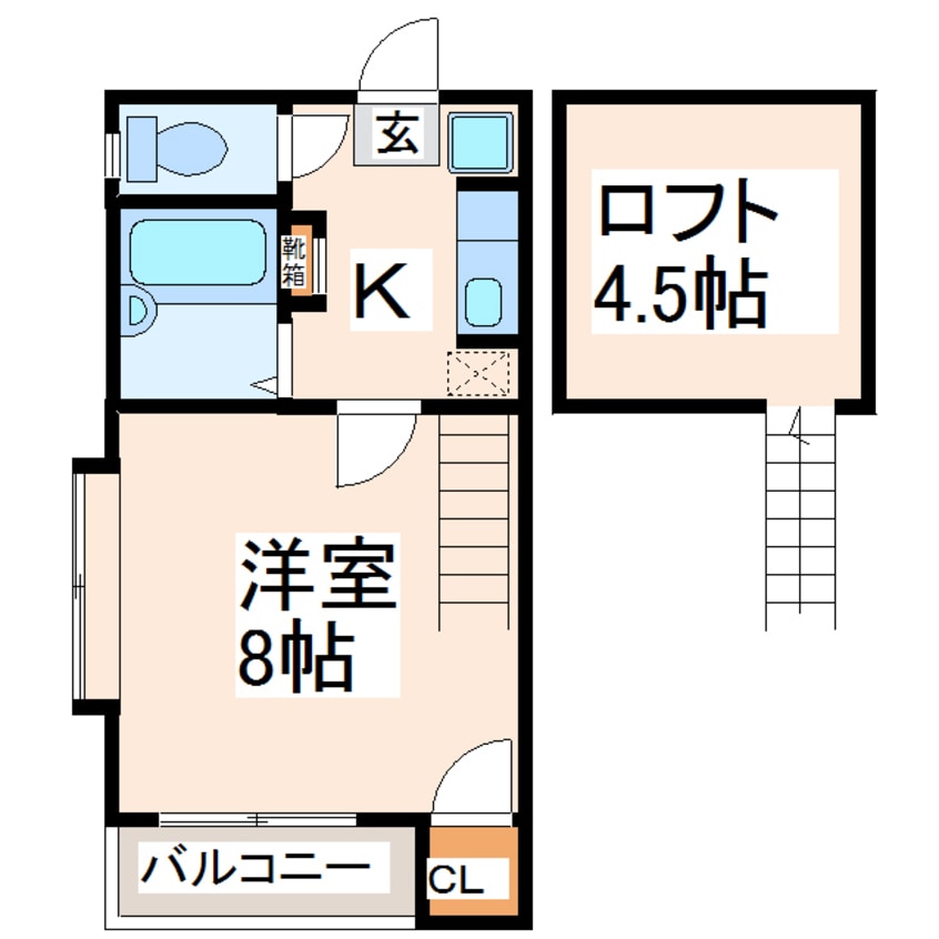 間取図 熊本都市バス（熊本市）/鉄砲塚 徒歩1分 1階 築20年