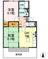 カンフォタブルライフ　Ａ棟 2DKの間取り