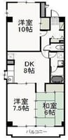 グレースマンションエルフ 3DKの間取り