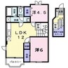 ニュークレストール藤 2LDKの間取り