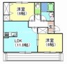 Y.A.F.国富Ⅱ 2LDKの間取り