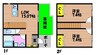 プルミエール南方 2LDKの間取り