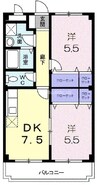 マンションエトランゼ 2DKの間取り