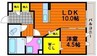 Coral Reef M 1LDKの間取り