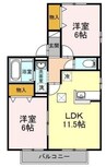 リビングタウン旭川　Ｅ 2LDKの間取り