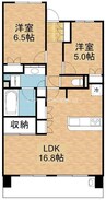 パークホームズ大元 2LDKの間取り