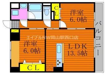 間取図 グランスクエア岡山駅西