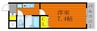 キャッスル絵図町 1Kの間取り